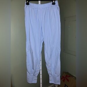 Zara woman’s light blue pants with button hem like a sleeve